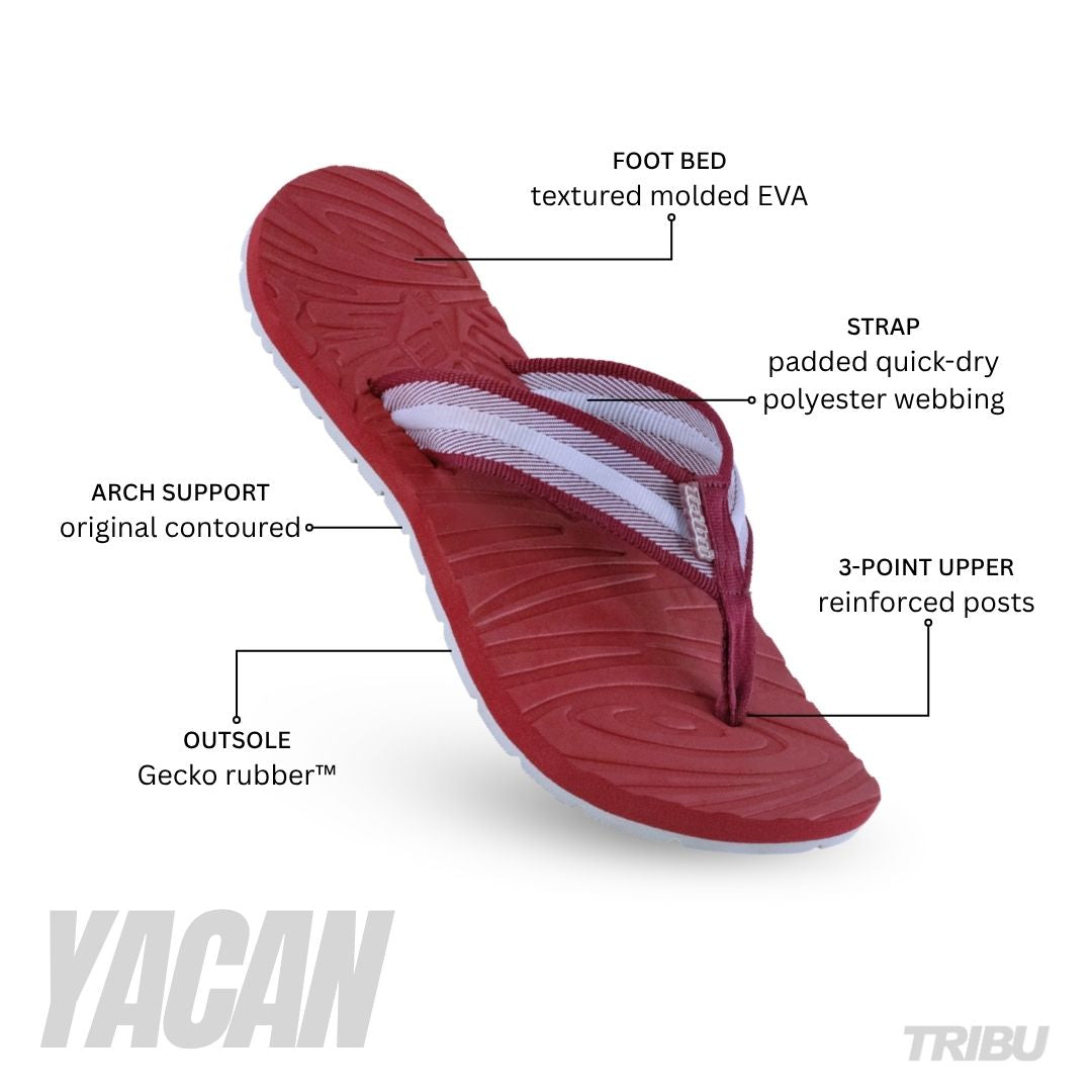 Yacan - Maroon/White